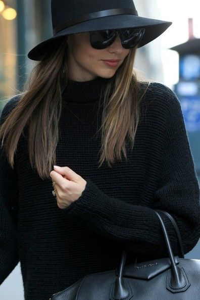 black hat + sweater