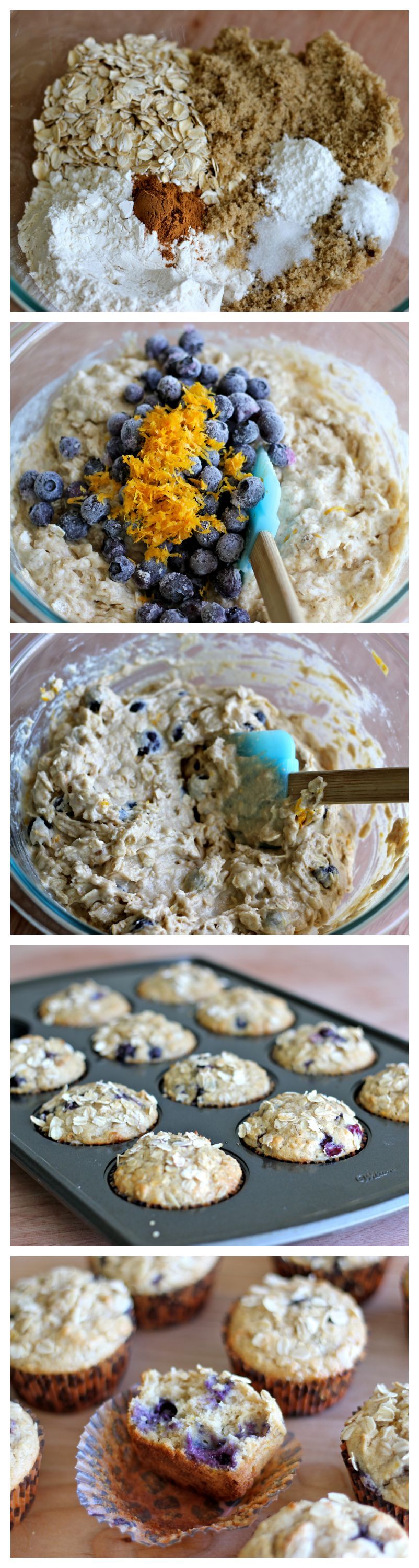 Blueberry Orange Oatmeal Muffins – Healthy, hearty muffins loaded with juicy blu