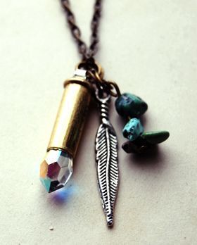 bullet shell jewelry – diy and mix the elements. LOVE THIS IDEA!! Need to make s