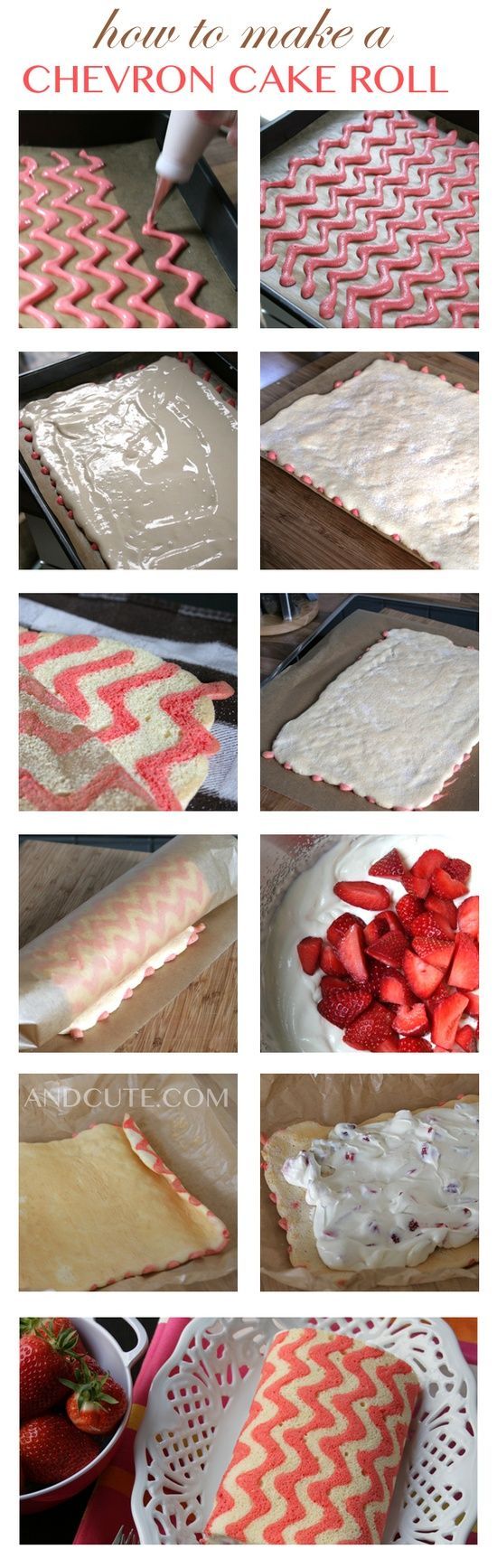 Chevron Cake Roll. How cool is this?! I want to try this with other designs!