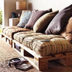 Couch from pallets. Rustic deck furniture?! This is so happening on my deck this