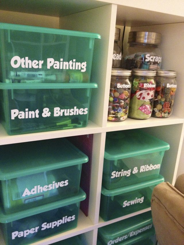 Craft Room Organization – The Doyle Dispatch.   I like how well labeled these co