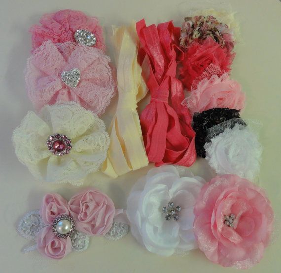 DIY Baby Headband Kit Make 12 headbands for Baby shower Baby Gift via Etsy