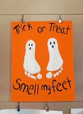 DIY Halloween kids crafts with hands and feet. Cute!