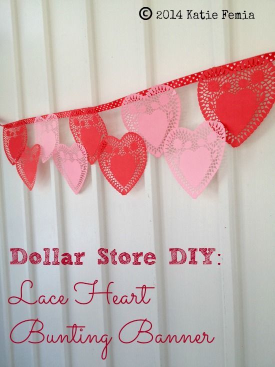 Dollar Store DIY: Lace Heart Bunting Valentines Day Banner – Premeditated Leftov