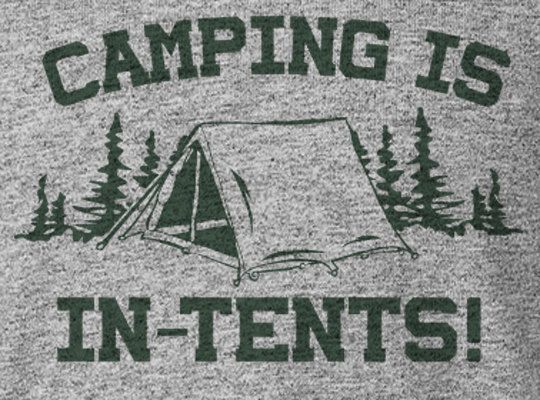 Double Meaning Funny Camping Is In-Tents Intense Gift Idea Outdoor Hunting Redne