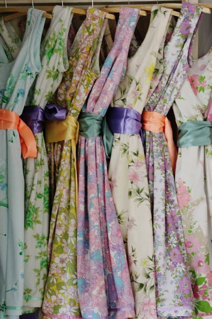 dresses made with vintage sheets..