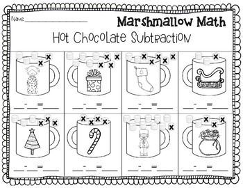 FREE Christmas Addition and Subtraction {Marshmallow Math} {Great with Polar Exp