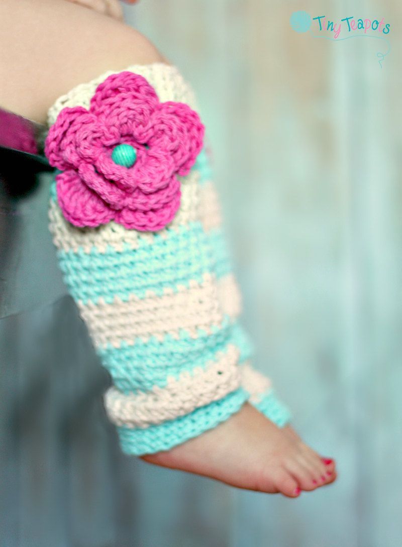 Girls Leg Warmers Crochet Leg Warmers Robins Egg by TinyTeapots