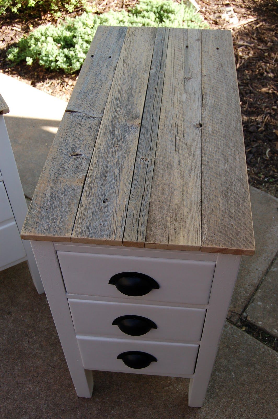 Gives me an idea for a couch-side table — two old bedside tables back to back w