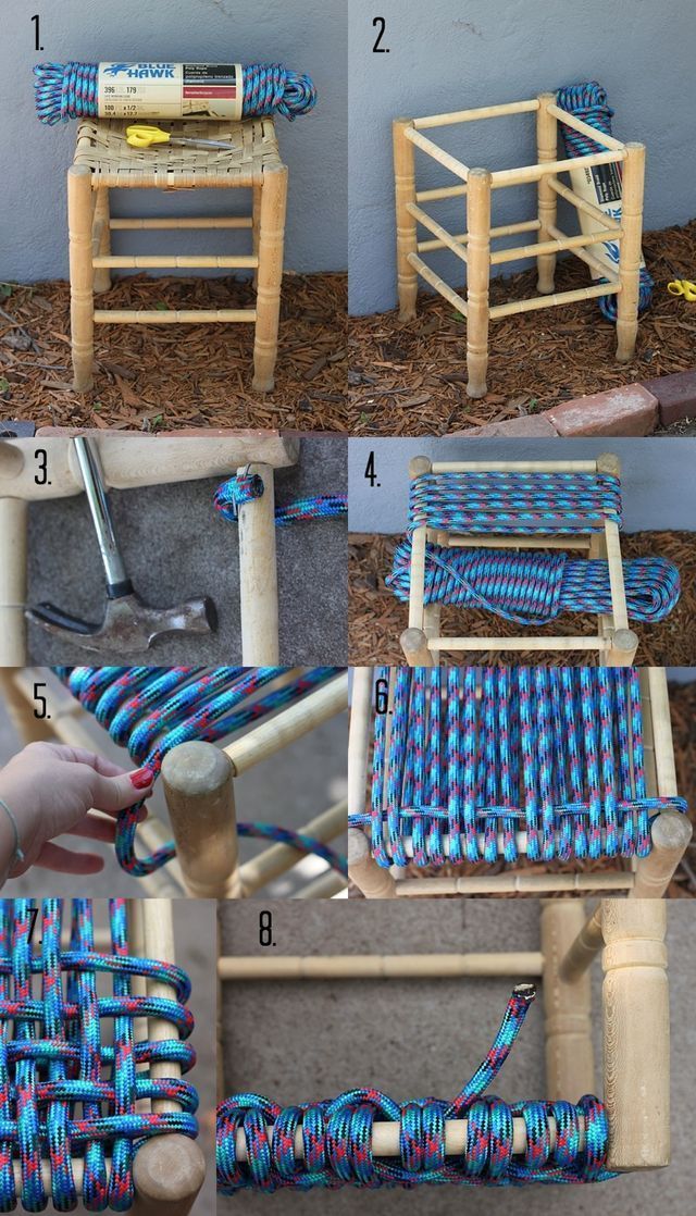 Great idea for a chair with a woven seat thats broken!