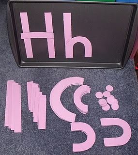 handwriting without tears diy; magnetic alphabet builders.  My kids are older th