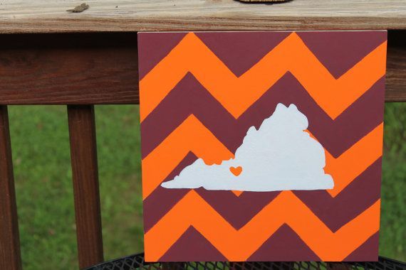 Hokies Hand Painted Chevron Virginia with by AListCreation on Etsy, $30.00