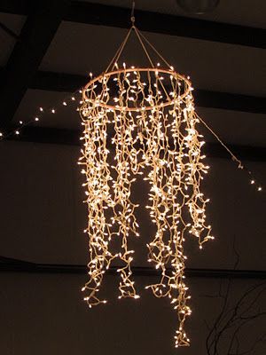 hula hoop chandelier…want to do this for the outsoor family BBQ area…looks p