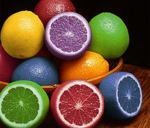 Inject some food coloring into lemons and they completely change colors! Haha th
