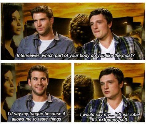 Josh Hutcherson is crazy! Lol. Hes so funny, especially when he interviews with