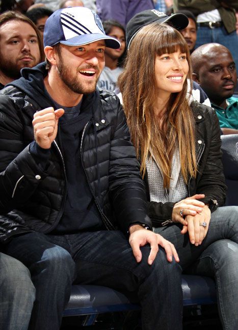 Justin Timberlake and Jessica Biel on November 23, 2012 in Memphis, Tennessee.
