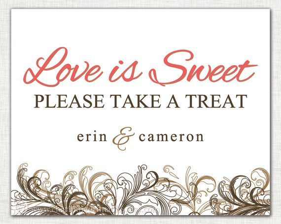 Love Is Sweet Sign – PRINTABLE DIY Digital File Sign – Buffet, Dessert Table -Ru