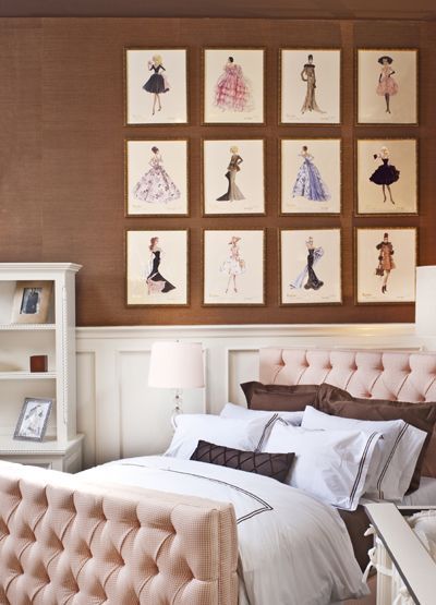 Lovely girls room – the vintage Barbie prints add a timeless appeal