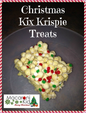Macaroni Recipe: Christmas Kix Krispie Treats. Need a festive holiday treat for