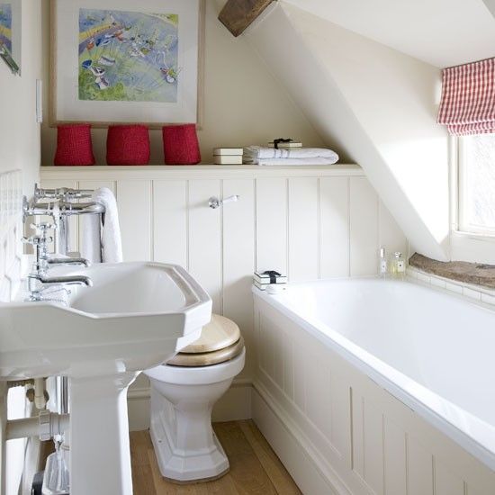 making the most of small bathrooms — Small attic bathroom via housetohome.co.uk