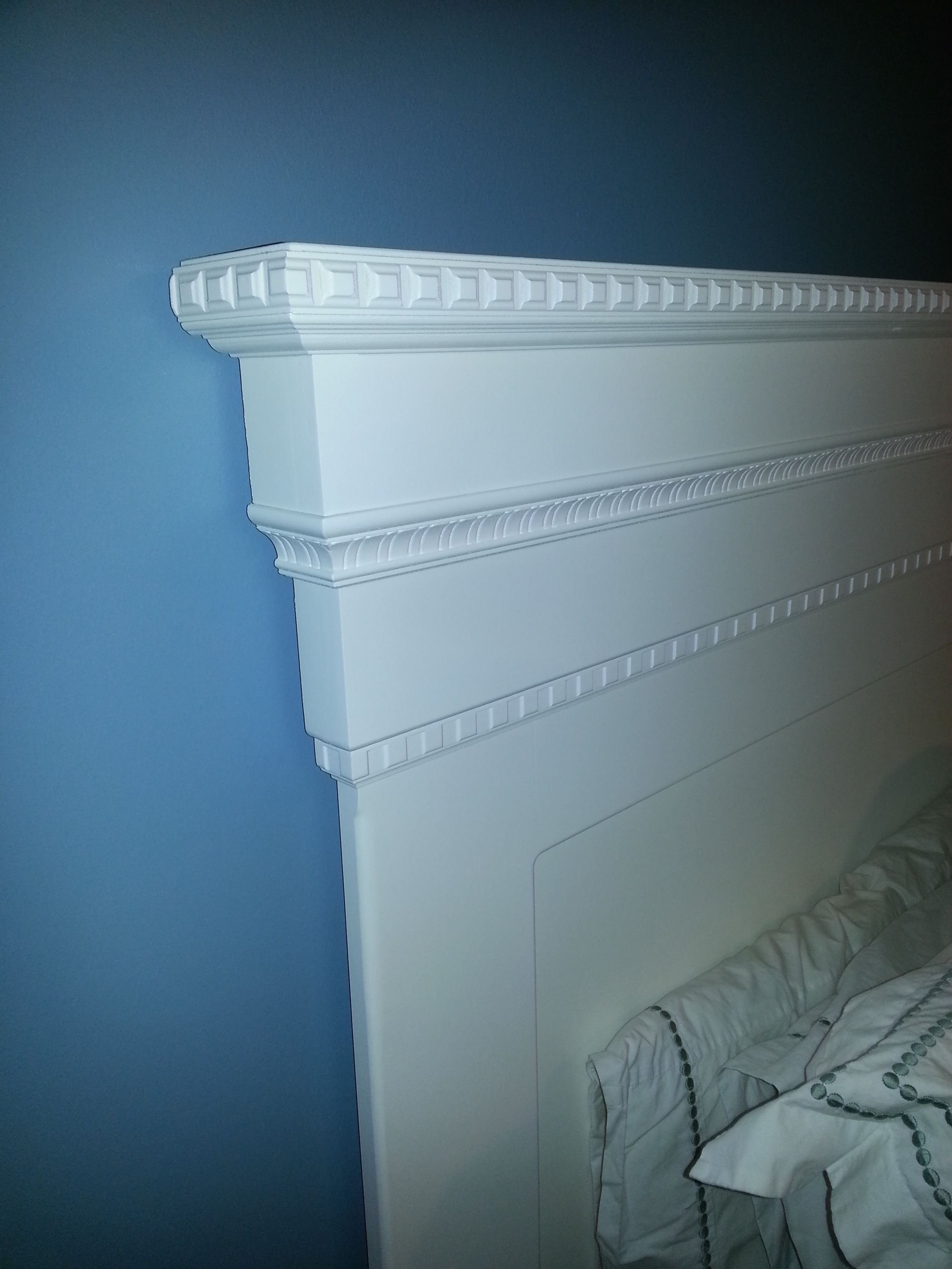 Mantel Moulding Headboard (DIY from Ana White)  I like the various mouldings use