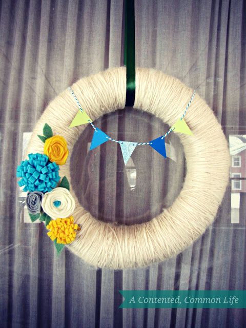 My Spring yarn wreath. #yarnwreath #wreath #springwreath