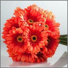 Orange Gerbera Daisy Wedding Bouquet