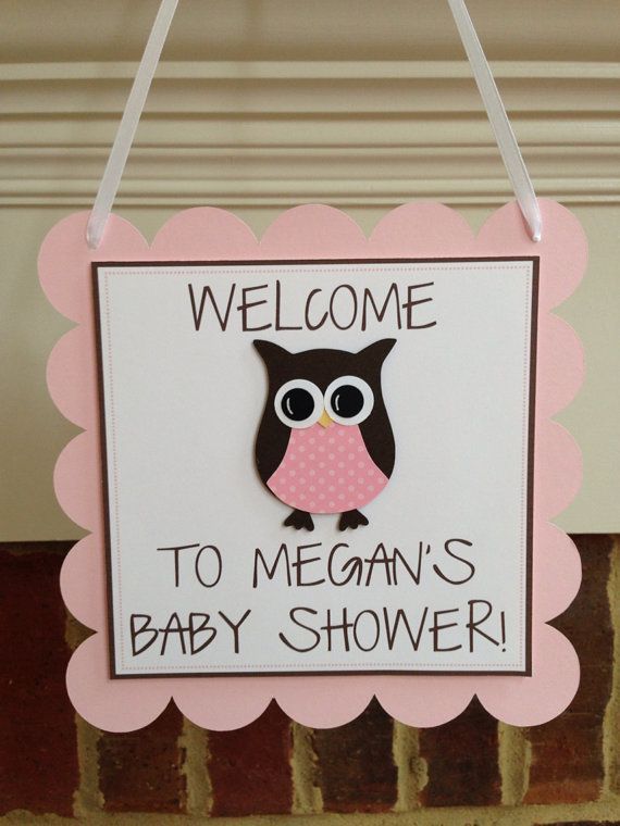 OWL BABY SHOWER Decor Welcome Door Sign