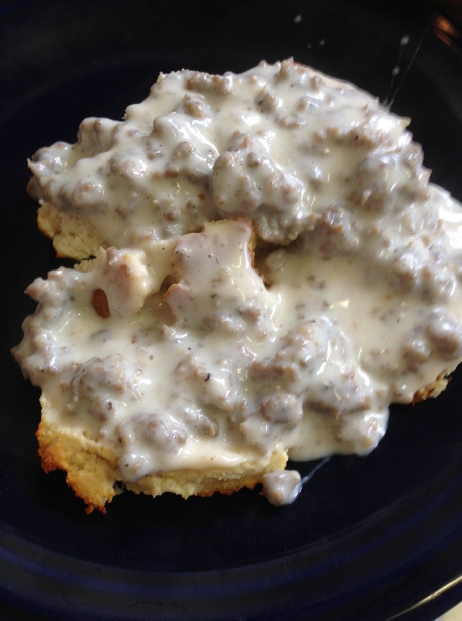Paleo biscuits and gravy.  I used all coconut milk and substituted coconut oil f