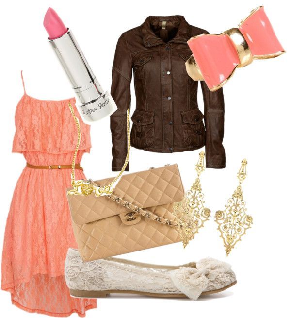 “peach outfit” by gewankelman on Polyvore