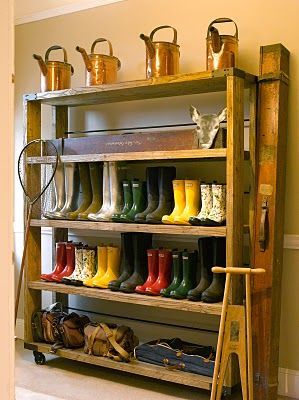 perfect for the mudroom, if they would put their shoes on the shelf and not just