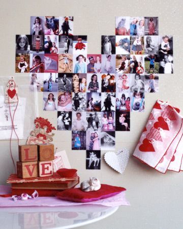 Photo Montage in the shape of a heart. Can make it for kids, or your loved one –