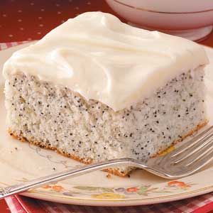Poppy Seed Cake w/ Cream Cheese Frosting