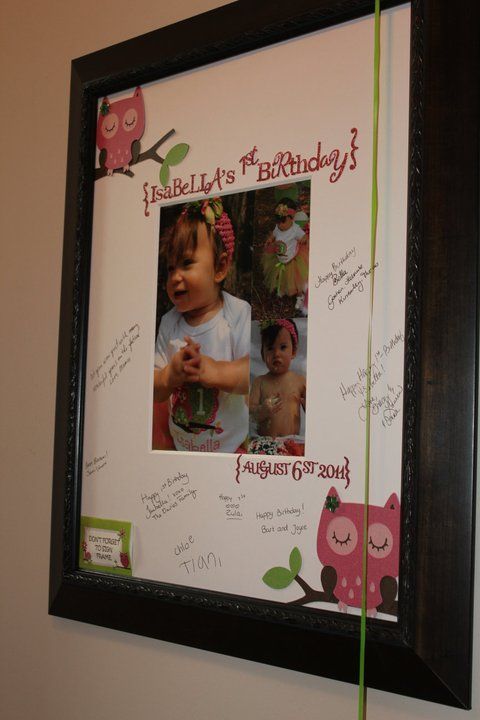 Signature Frame Owl Birthday Party…… frame & lots of other ideas for  an owl