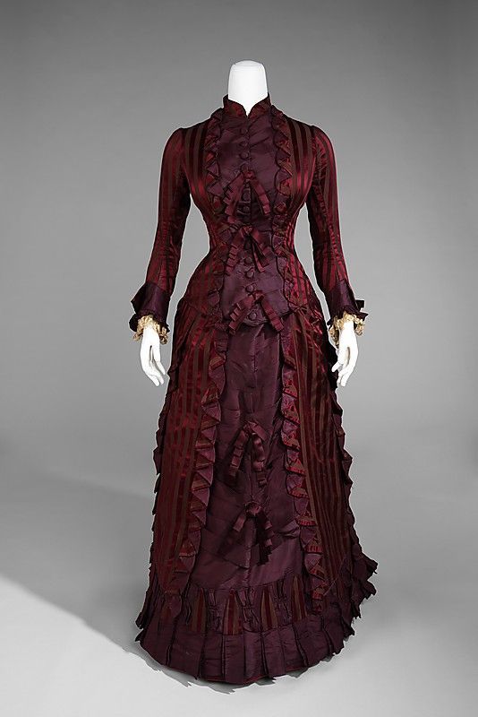 Silk wedding ensemble, 1878 #victorian