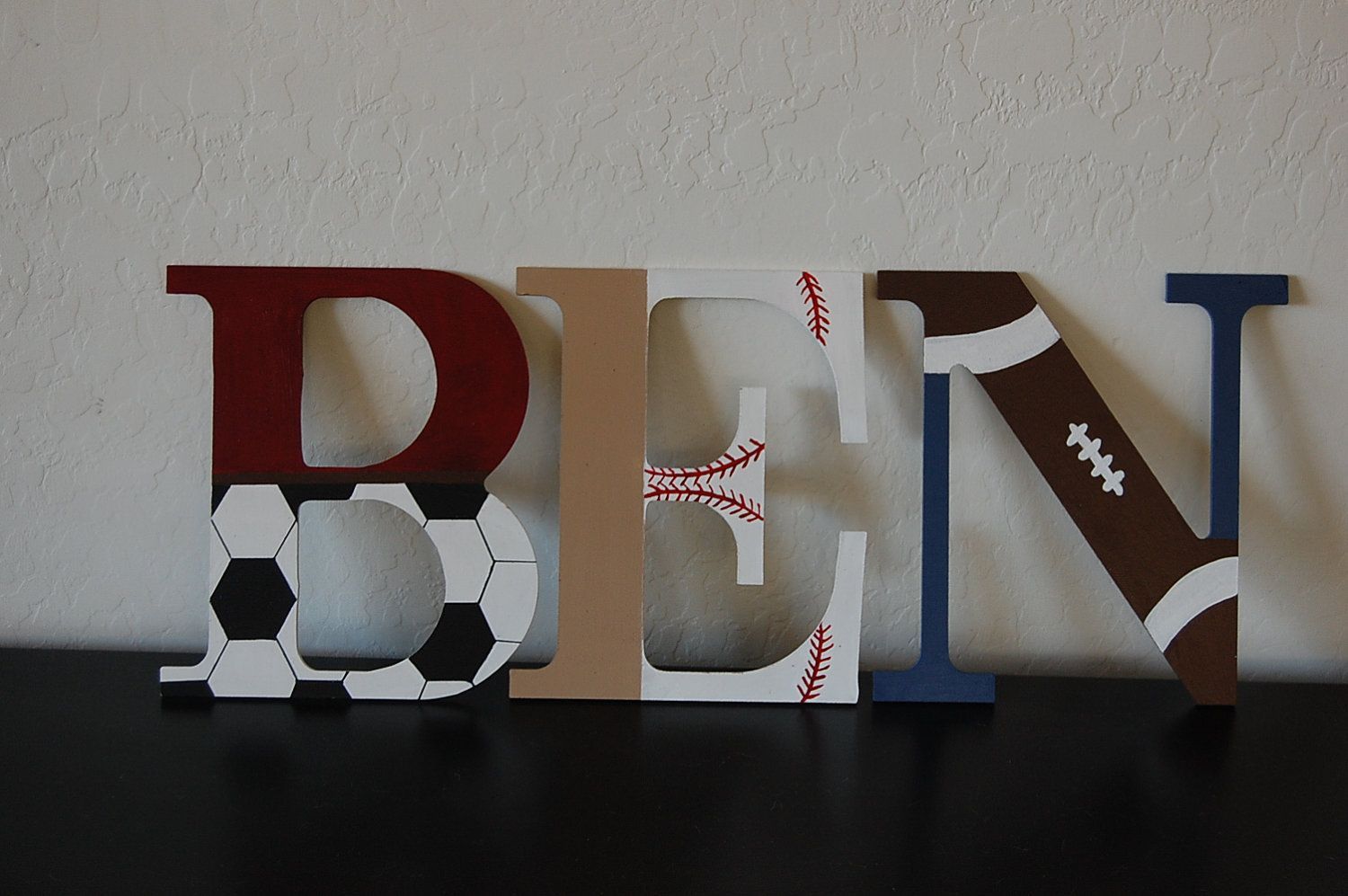Sports themed nursery letters baby boy Piquet needs a name!!! ;)
