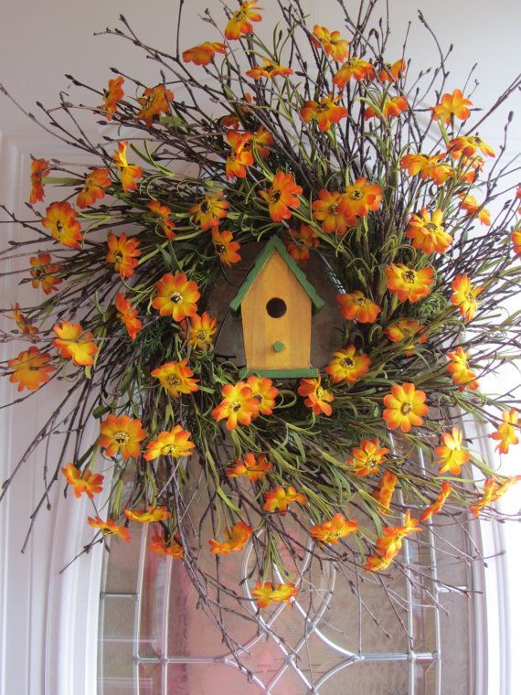 Spring Wreath, Country Wreath,  Summer Wreath,  Sunflower Wreath,  Wreath via Et