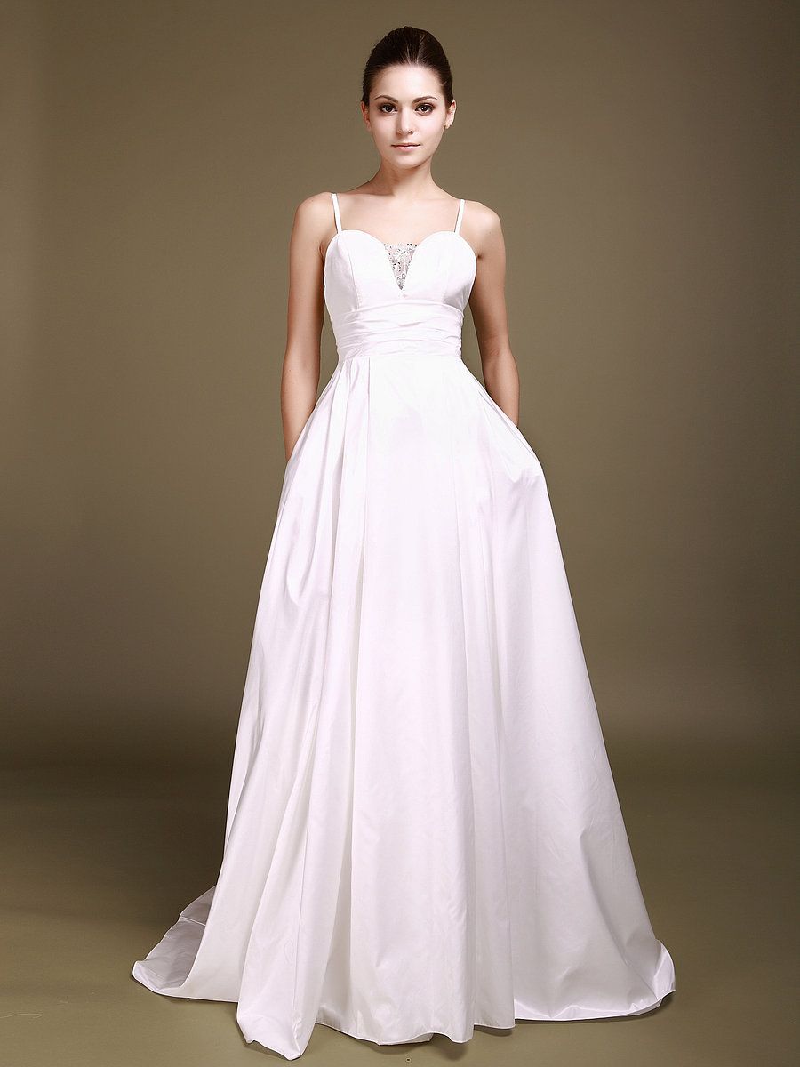 Sweetheart Wedding Dress with Beaded Bodice and Pockets