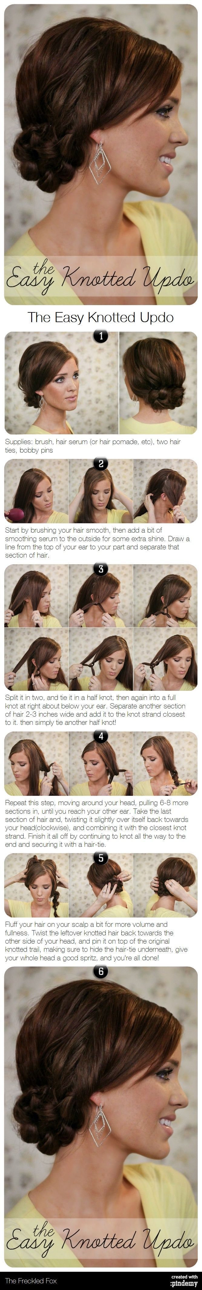 The Easy Knotted Updo Hair Tutorial