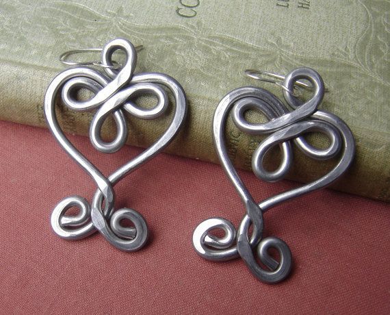 Very Big Celtic Heart Earrings  Valentines by nicholasandfelice, $22.00