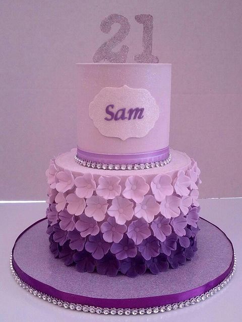 Would be perfect for any age for a “purple” lover! 21st Birthday Cake, via Flick