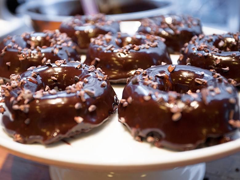 Wow!  These look amazing!  Gluten-Free Chocolate Donuts from Firecakes