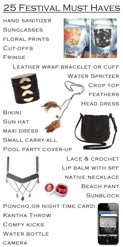 25 Must Have Items for Coachella and other Upcoming Festivals!  REPIN! #mfredric