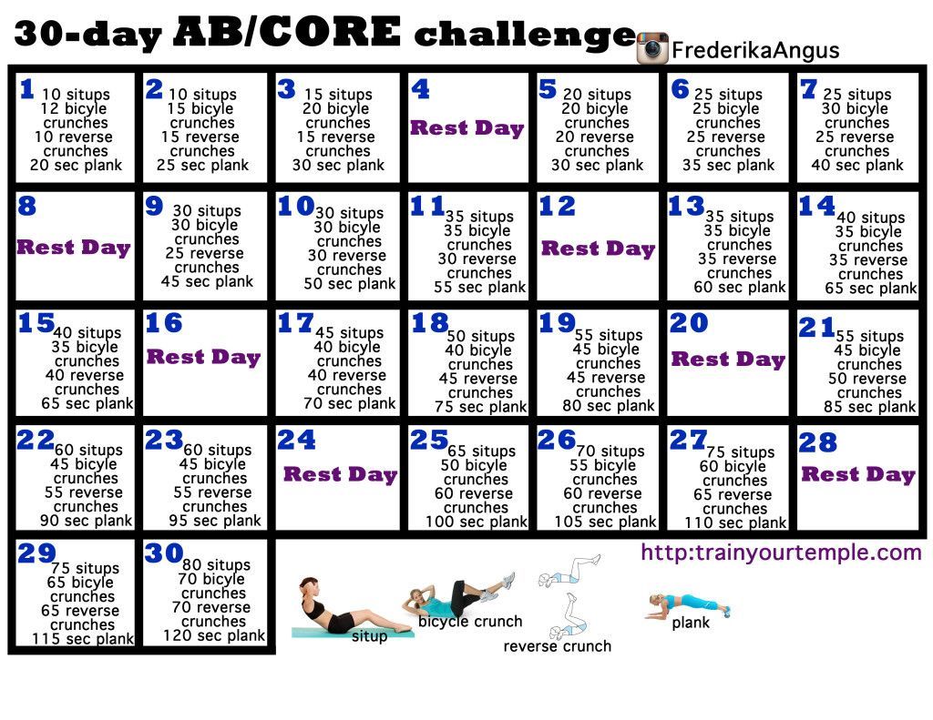 30 Ab and Core Workout Challenge – Train Your Temple | Healthy lifestyle | fit m