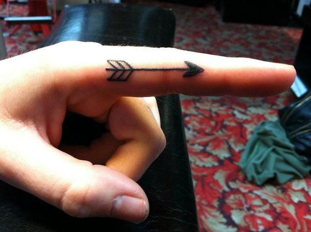 Arrow finger tattoo by amandakill, via Flickr; Id love to get this since I lke a