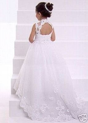 beautiful lace flower girl dress, looks like a mini of me in my wedding dress