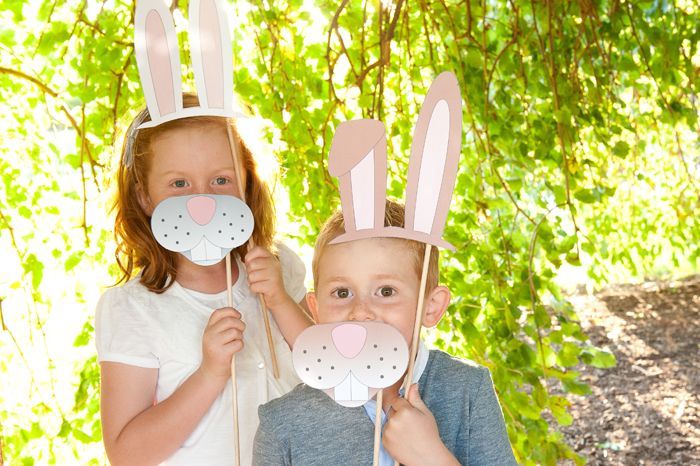 Bunny Photo Booth Props for Easter Party