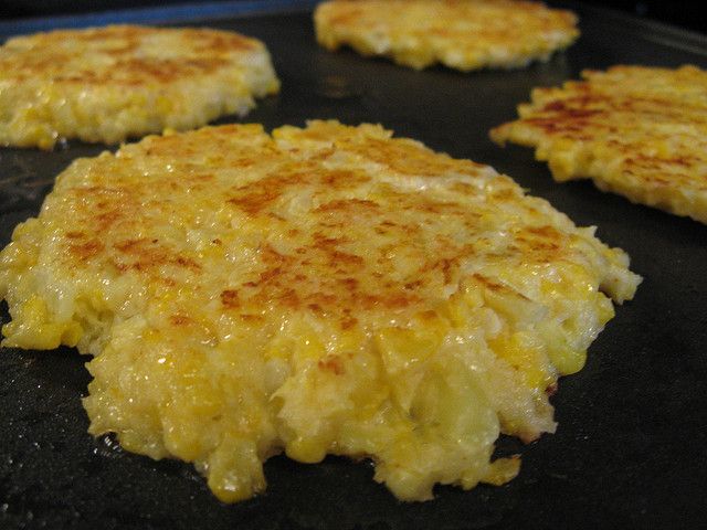 Cheesy Cauliflower Pancakes- sounds like a perfect side dish and different than