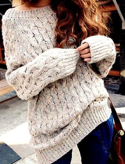 chunky oversized sweater – fall outfit ….would be cute with leggings